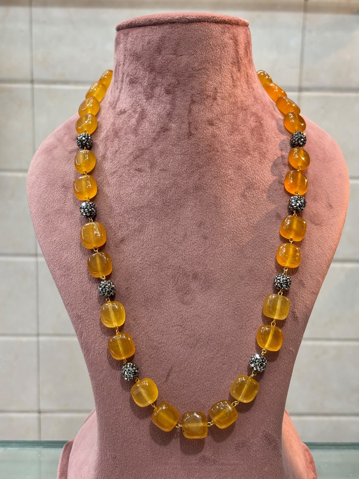 Yellow Sapphire Stone Necklace - Image 1