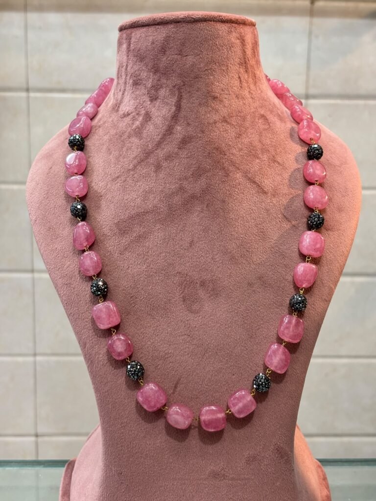 Pinkish-Red Stone Necklace