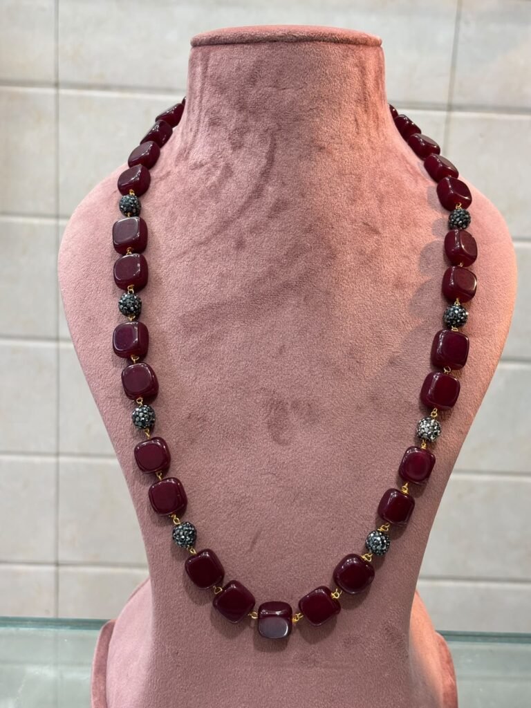 Dark Red Stone Necklace